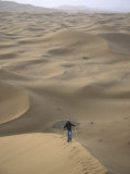 Skiing on Sanddunes, Morocco Print by Michael Brown
