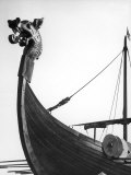 The Figurehead of the Viking Longship "Hugin" at Pegwell Bay Kent England Fotografie-Druck