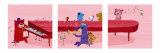 Jazz Critters Triptych Affiche