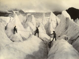 Three Alpinists on the Serac of the Low Part of Bossons Glacier Photographic Print