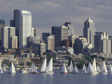 Duck Dodge Sailboat Race, Lake Union, Seattle, Washington, USA Photographic Print by William Sutton