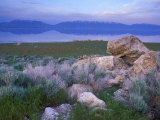 Great Salt Lake and the Wasatch Range, from Antelope Island State Park, Utah, USA Photographic Print by Jerry & Marcy Monkman