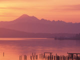 Mt. Baker and Puget Sound at Dawn, Anacortes, Washington, USA Photographic Print by William Sutton