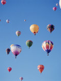 Colorful Hot Air Balloons in Sky, Albuquerque, New Mexico, USA Photographic Print