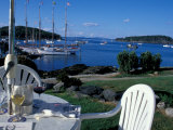 Restaurant at the Bar Harbor Inn and View of the Porcupine Islands, Maine, USA Photographic Print by Jerry & Marcy Monkman