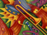 Colorful Poster Along the Riverwalk, New Orleans, Louisiana, USA Fotografie-Druck von Adam Jones