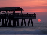 Sunrise at the Pier, Tybee Island, Georgia, USA Photographic Print by Joanne Wells