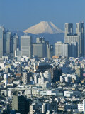 Mount Fuji and City Skyline, Tokyo, Honshu, Japan Photographic Print