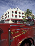Fire Truck on Ocean Drive, South Beach, Miami, Florida, USA Photographic Print by Robin Hill
