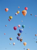 Colorful Hot Air Balloons in Sky, Albuquerque, New Mexico, USA Photographie