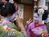 Apprentice Geisha (Maiko), Women Dressed in Traditional Costume, Kimono, Kyoto, Honshu, Japan Photographic Print