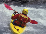 Kayaking in White Water Photographic Print