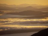 Clouds Fill the Valleys near Bigelow Mountain, Appalachian Trail, Northern Forest, Maine, USA Photographic Print by Jerry & Marcy Monkman