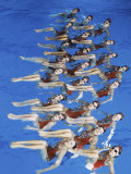 Smiling Synchronized Swimmers Photographic Print