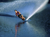 Skier Speeding, Water Spraying Photographic Print