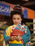 Girl Dressed in Kimono, Shichi-Go-San Festival (Festival for Three, Five, Seven Year Old Children) Photographie