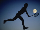 Moonlit Tennis Player Photographic Print