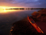 Kayak and Sunrise in Little Harbor in Rye, New Hampshire, USA Photographic Print by Jerry & Marcy Monkman
