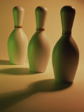 Three Bowling Pins in a Line Photographic Print