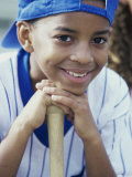 Close-up of a Boy From a Little League Baseball Team Photographic Print