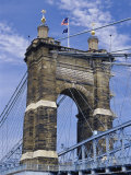 Roebling Suspension Bridge, Cincinnati, Ohio, USA Photographic Print