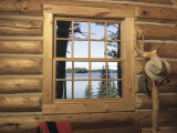 View from Window in Log Cabin Photographic Print
