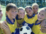Portrait of a Smiling Girls Soccer Team Photographic Print