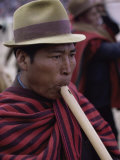Flute Player, Bolivia Photographic Print