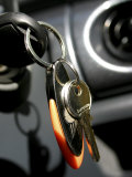 Close-up of Key in a Car Ignition Photographic Print