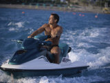 Young Adult Man Jet Skiing Photographic Print