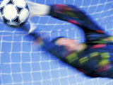 Goalie Attempting to Stop a Soccer Ball Photographie