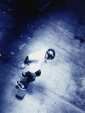 High Angle View of a Boy Skateboarding Photographic Print