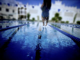 Swimmer Diving into the Pool Photographic Print