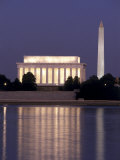 Lincoln Memorial, Washington Monument, Washington, D.C., USA Lámina fotográfica Lincoln Memorial, Washington Monument, Washington, D.C., USA Lámina fotográfica