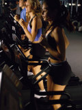 Young People Running on Treadmills in a Gym Photographic Print