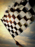 Person's Hand Waving a Checkered Flag Photographie