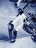 Monochromatic Image of a Skateboarder on a Ramp Photographic Print