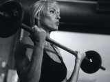 Blond Woman Weight Training Photographic Print