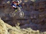 Airborne Bicyclist Photographic Print