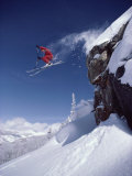 Airborne Skier in Red Photographic Print