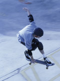 High Angle View of a Young Man Skateboarding Photographic Print