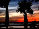 The Sun Sets Over the Laguna Madre Bay and the Queen Isabella Causeway Photographic Print