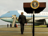 President Bush Walks Back to Air Force One after Speaking to Reporters at Toledo Express Airport Photographic Print