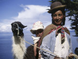 Aymara Indians Isla Del Sol Lake Titicaca, Bolivia Lámina fotográfica