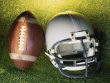 American Football Helmet and a Football Photographic Print