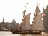 The Pride of Baltimore II Arrives off the Pool of London Next to Tower Bridge Photographic Print