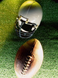 American Football Helmet and a Football Photographic Print