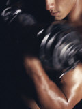 Young Man Exercising with Dumbbells Photographic Print
