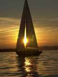 A Sailboat Heads Back to its Mooring Lámina fotográfica