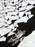 Gigantic Shards of Ice Drift Near a Pair of Coast Guard Cutters Photographic Print